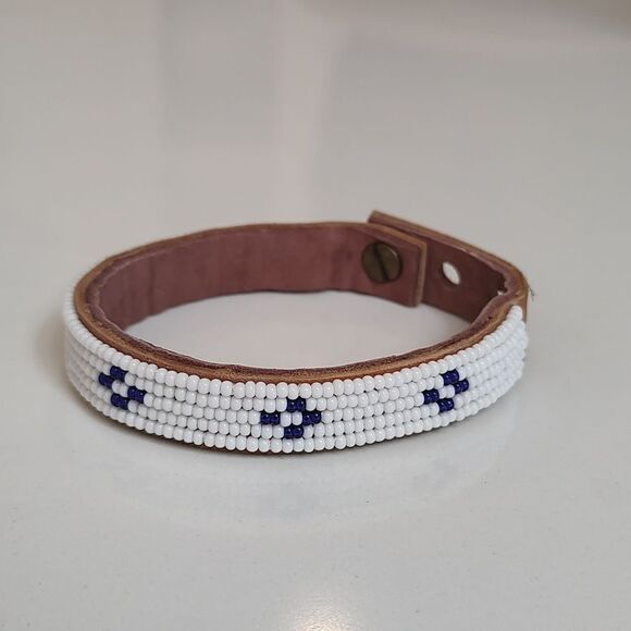 Handmade Beaded Snap Cuff Bracelet - Picture 1 of 7